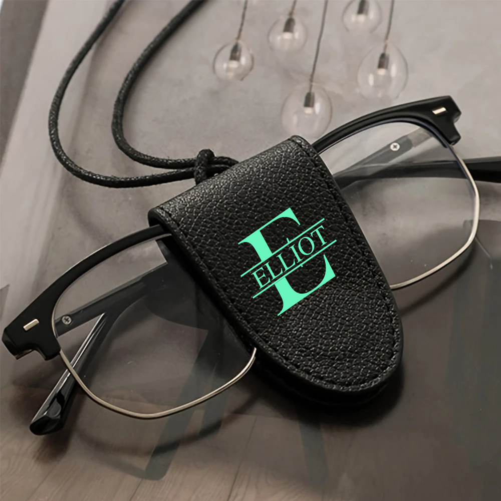 Personalized Name Leather Magnetic Portable Glasses Holder with Strap for Unique & Love | JNSDec162