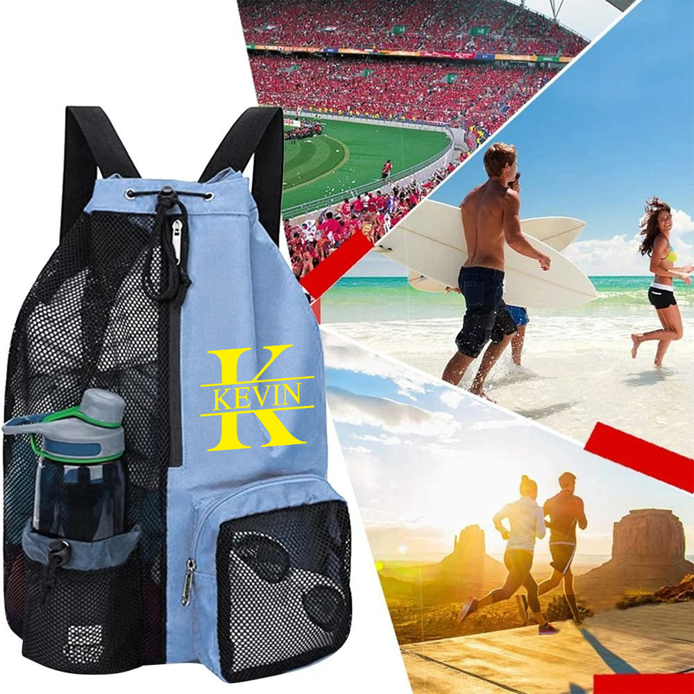Personalized Monogram Mesh Swim Backpack with Wet Pocket for Unique & Love | JNSBag105
