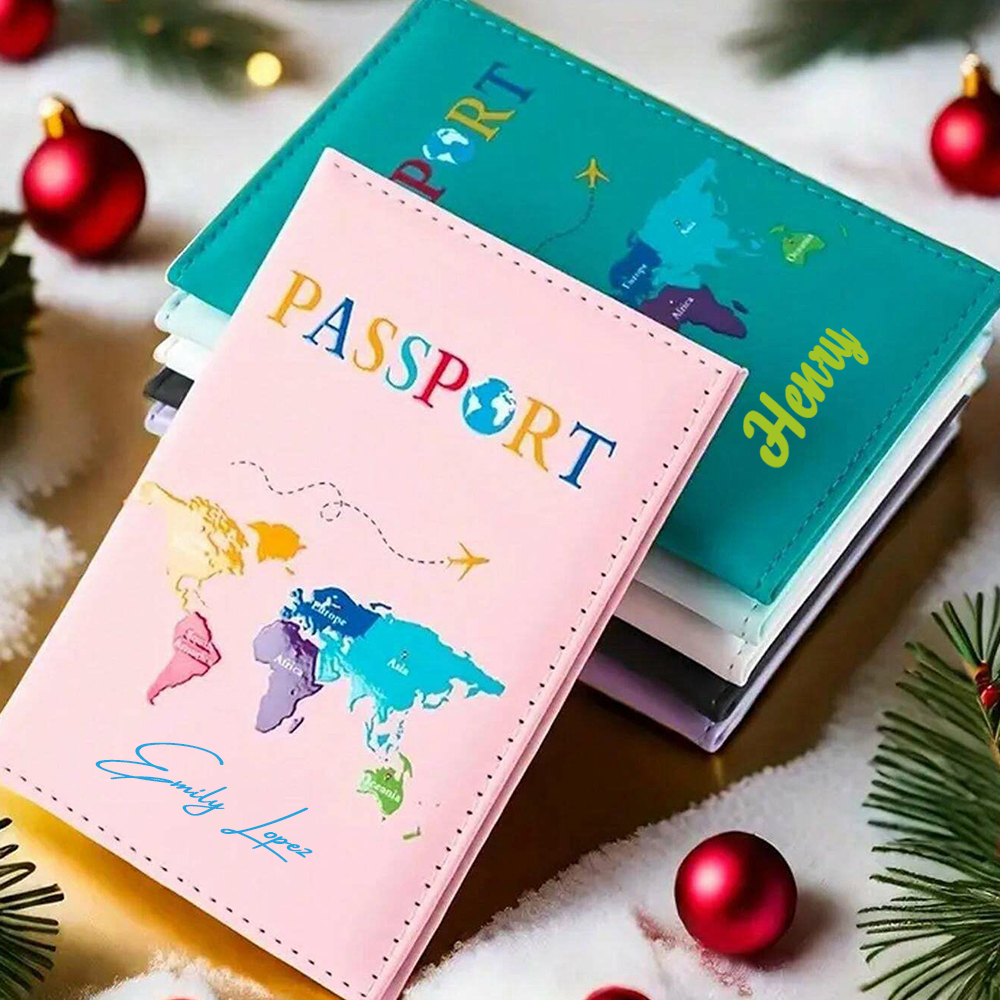 Personalized Monogram Leather Passport Cover with RFID Blocking | JNSC