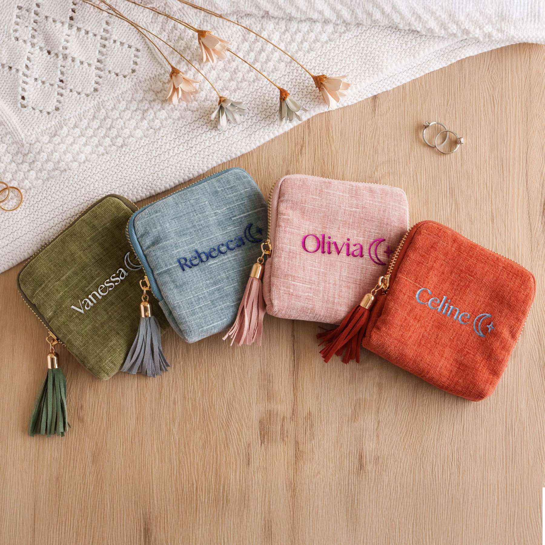 Personalized Embroidered Travel Jewelry Organizer Case for Unique & Love | JNSBag117