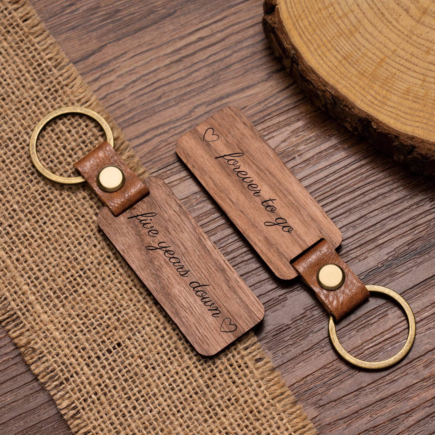 Personalized Wood Couple Keychain for Unique & Love | JNSDec114