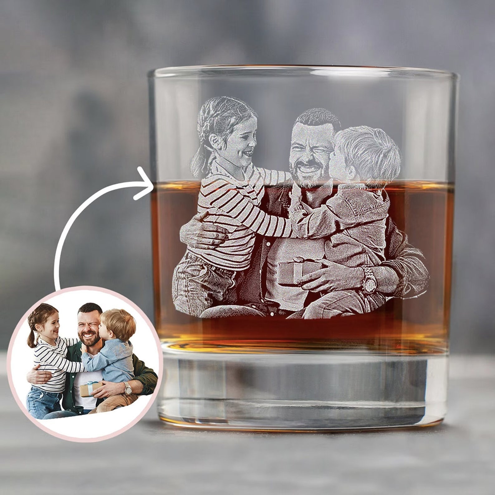 Personalized Engraved Photo Whiskey Glass for Unique & Love | JNSDec80