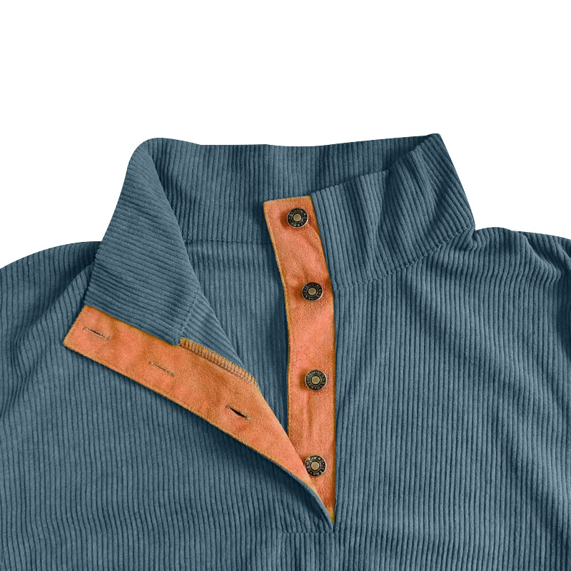 Personalized Monogram Embroidered Corduroy Men Sweatshirt | JNSCloth39
