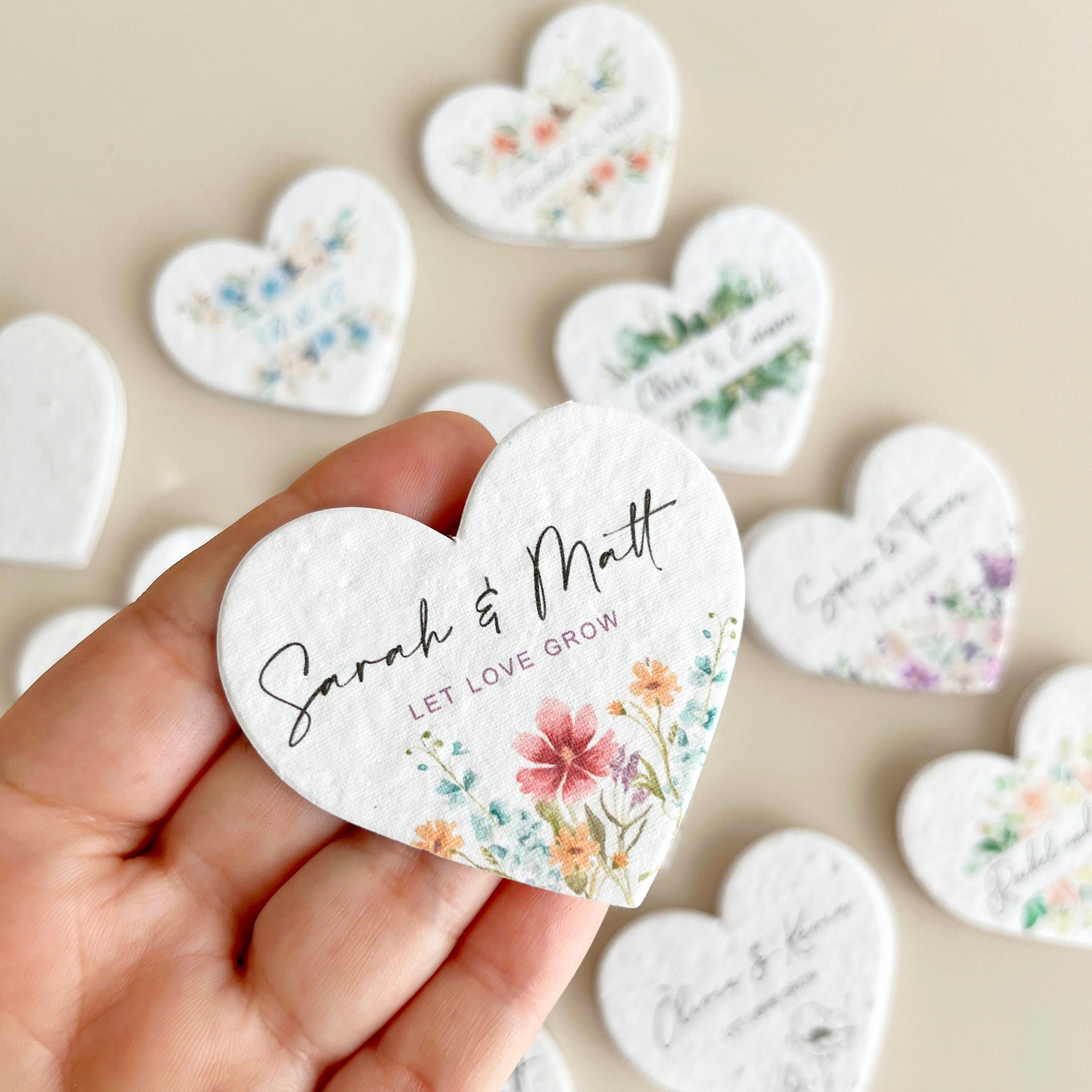 Personalized Heart Shapes Bulk Plantable Seed Paper for Wedding | JNSDec132