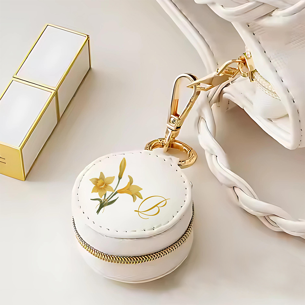 Personalized Birth Flower Leather Travel Portable Jewelry Box for Unique & Love | JNSBag116