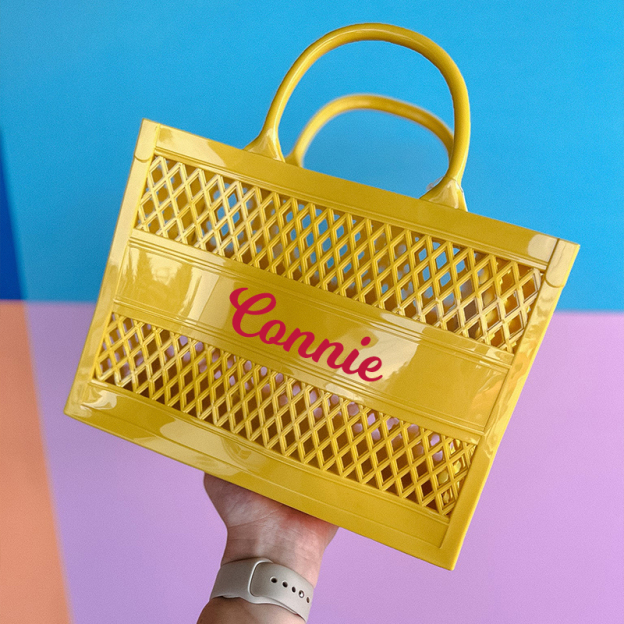 Personalized Name Color Jelly Beach Tote Bag | JNSBag52