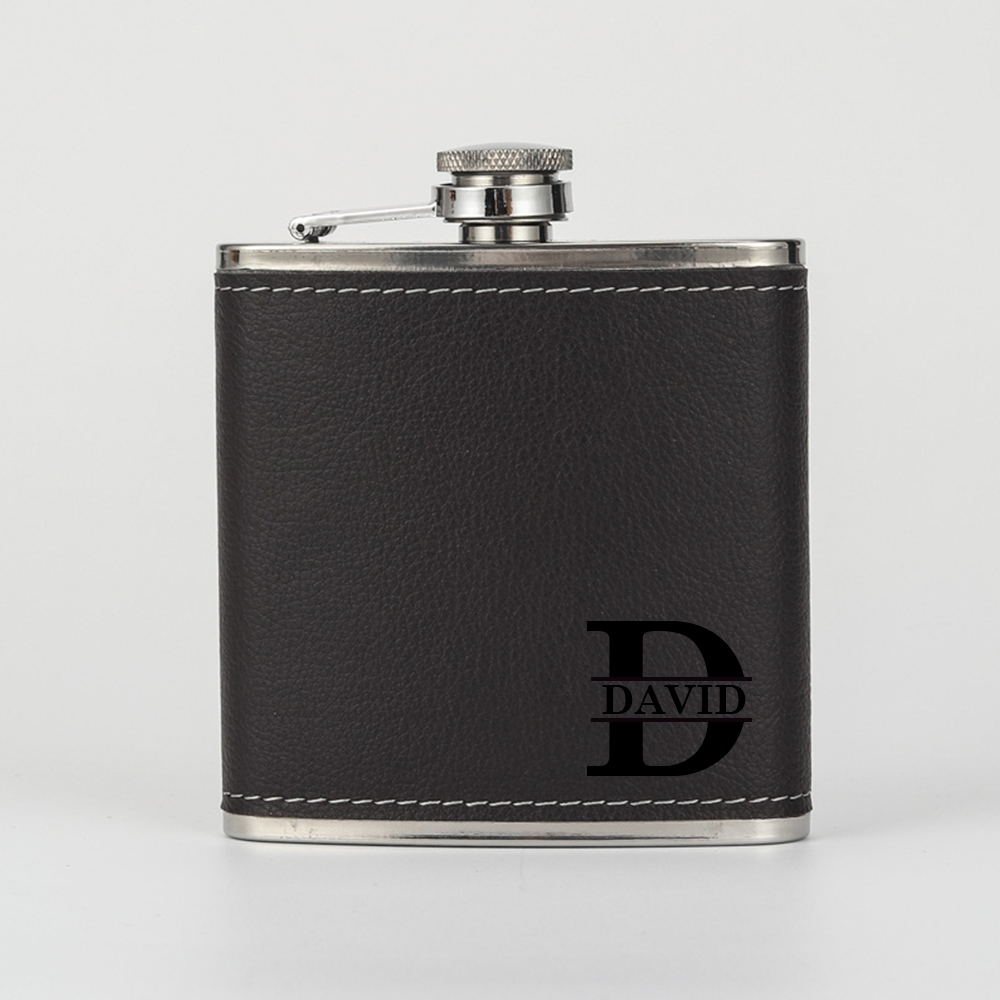 Personalized Monogrammed Leather Flask for Unique & Love | JNSDec99
