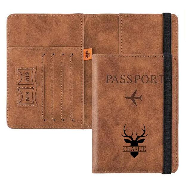 Personalized Monogram Leather Passport Cover with RFID Blocking | JNSCase01