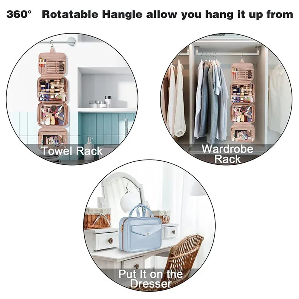 Personalized Name Leather Travel Makeup Bag | JNSBag79