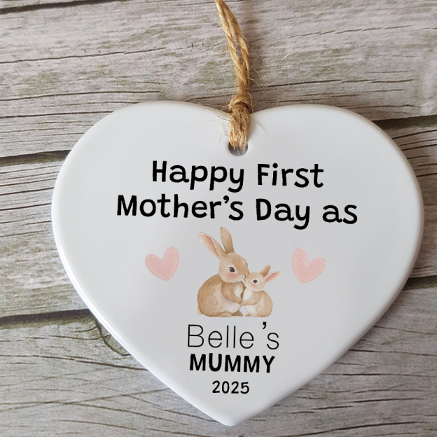Personalised Mother's Day Ceramic Heart Ornament for Unique & Love | JNSDec126