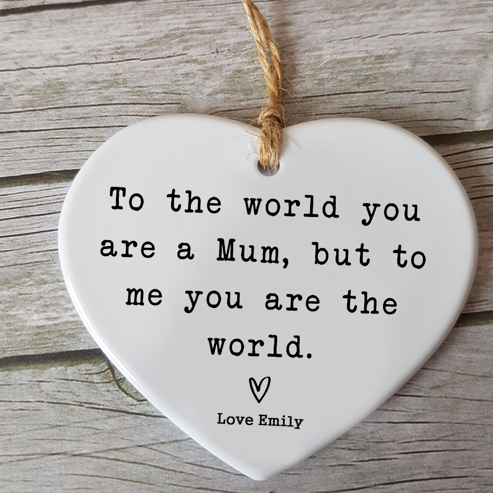 Personalised Mother's Day Ceramic Heart Ornament for Unique & Love | JNSDec127