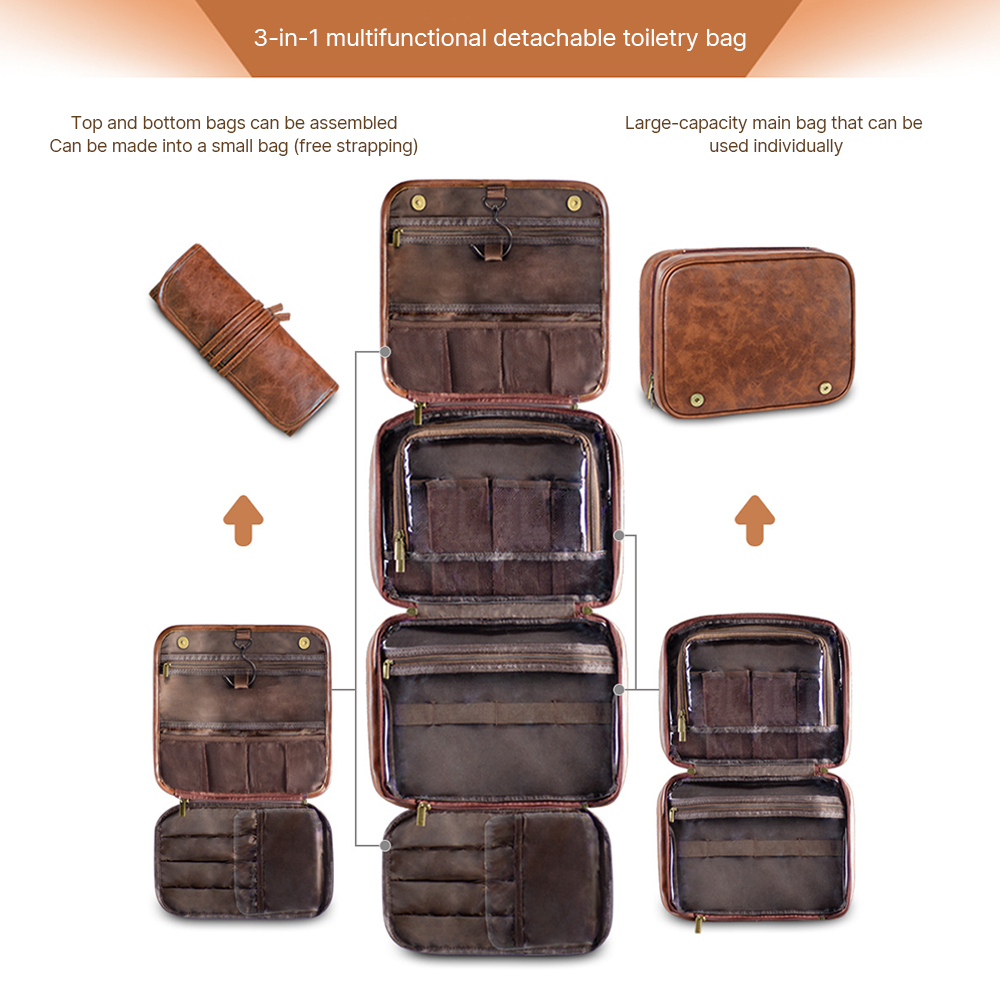 Personalized Leather Monogram Engraved Wash Bag for Unique & Love | JNSBag33