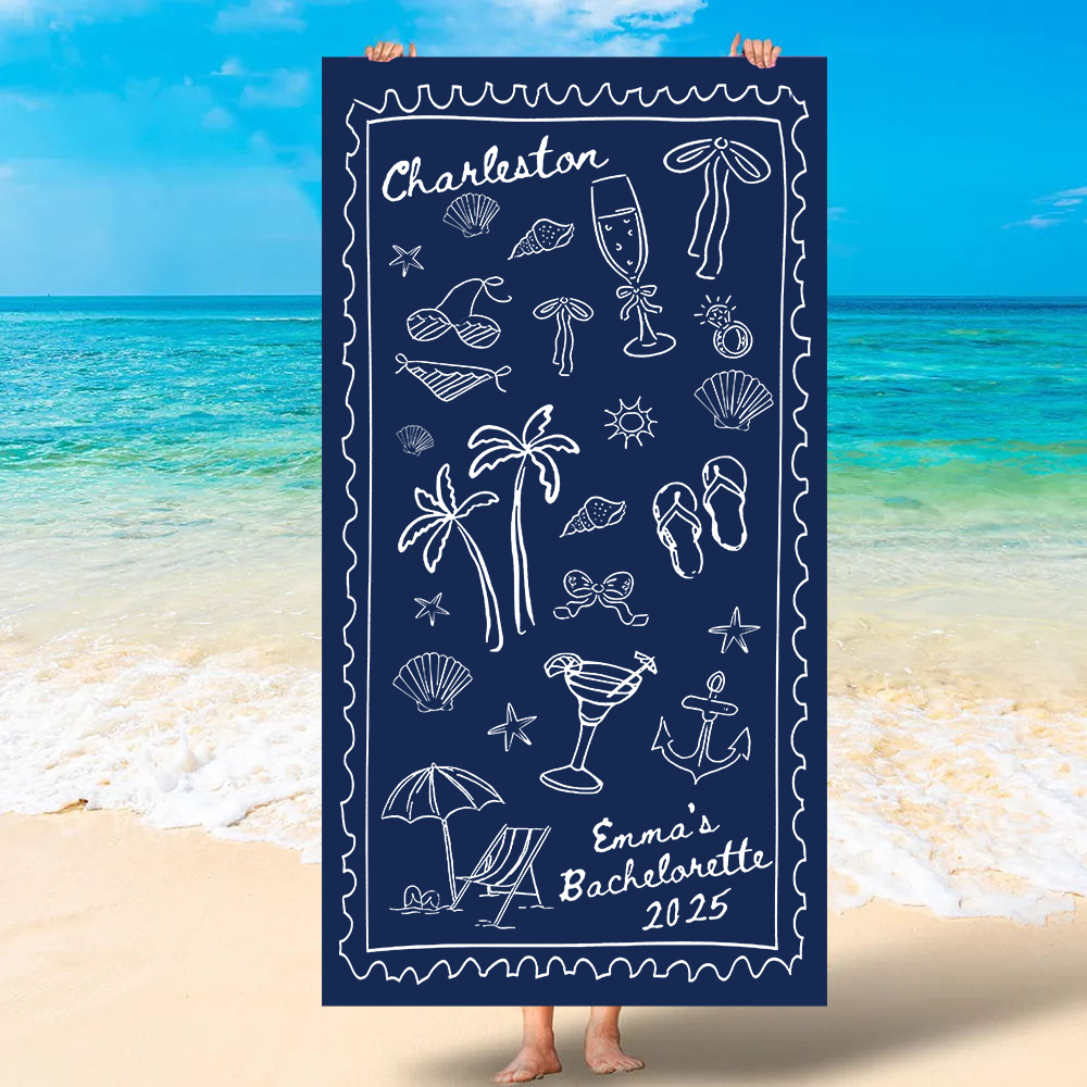 Personalized Bachelorette Beach Towel for Unique & Love | JNSTowel06