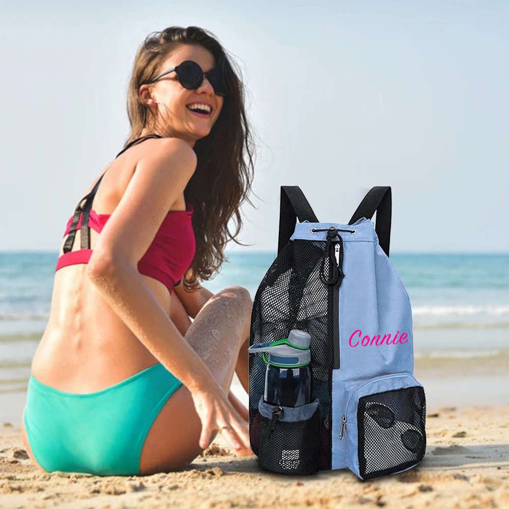 Personalized Monogram Mesh Swim Backpack with Wet Pocket for Unique & Love | JNSBag105