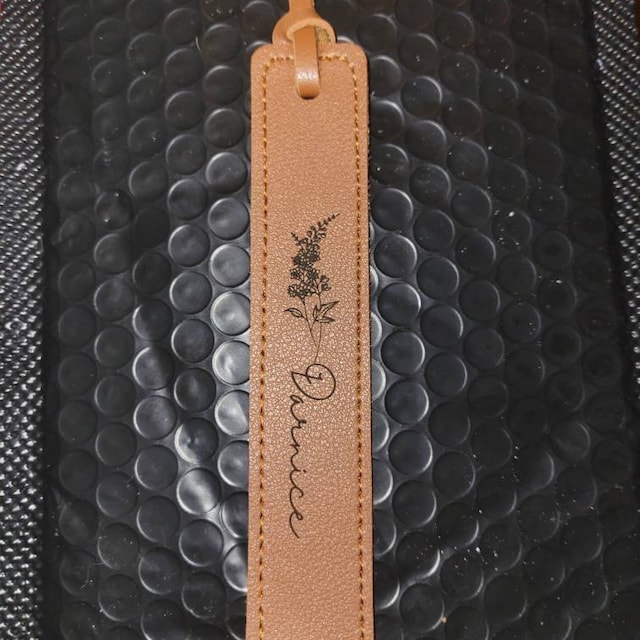 Personalized Birth Month Flower Leather Bookmark for Unique & Love | JNSDec34