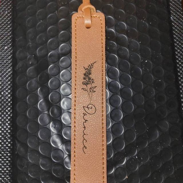 Personalized Birth Month Flower Leather Bookmark for Unique & Love | JNSDec34