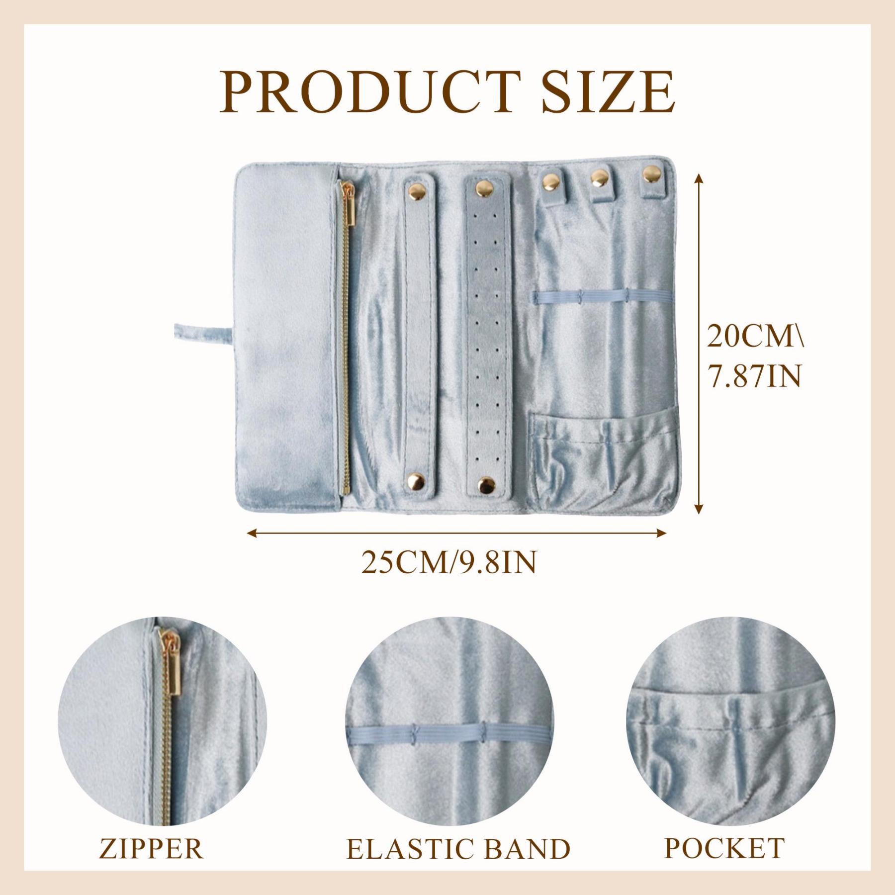 Personalized Monogrammed Velvet Travel Jewelry Rolls | JNSBag77