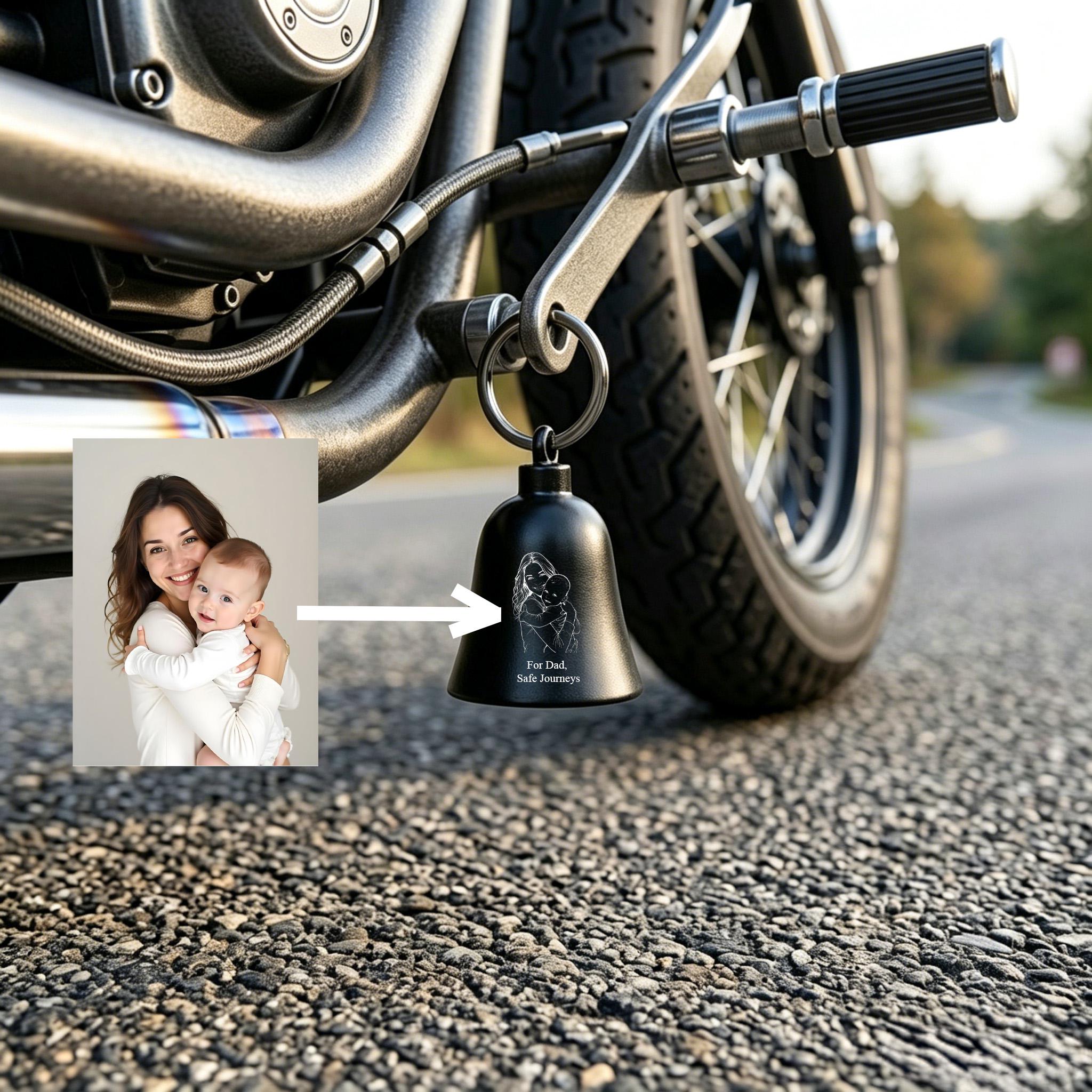 Personalized Photo Engraved Motorcycle Guardian Bell for Unique and Love | JNSDec222