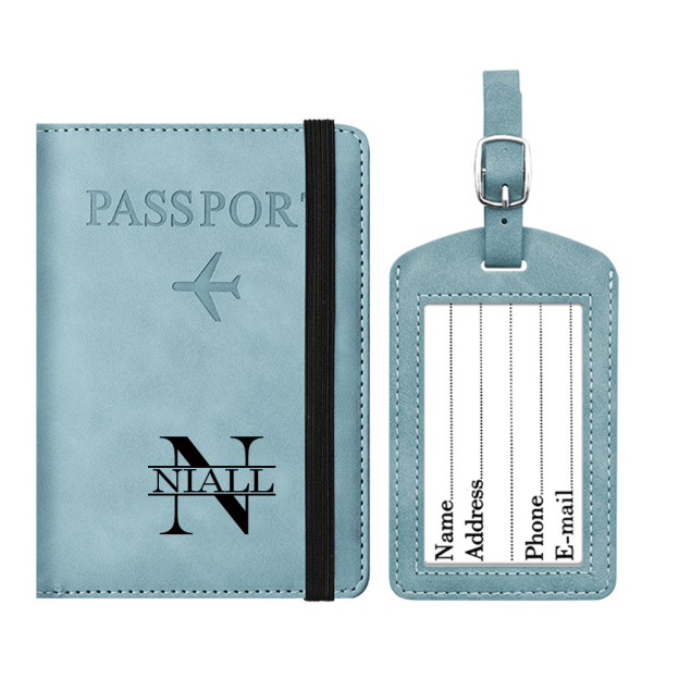 Personalized Monogram Leather Passport Cover with RFID Blocking | JNSCase01