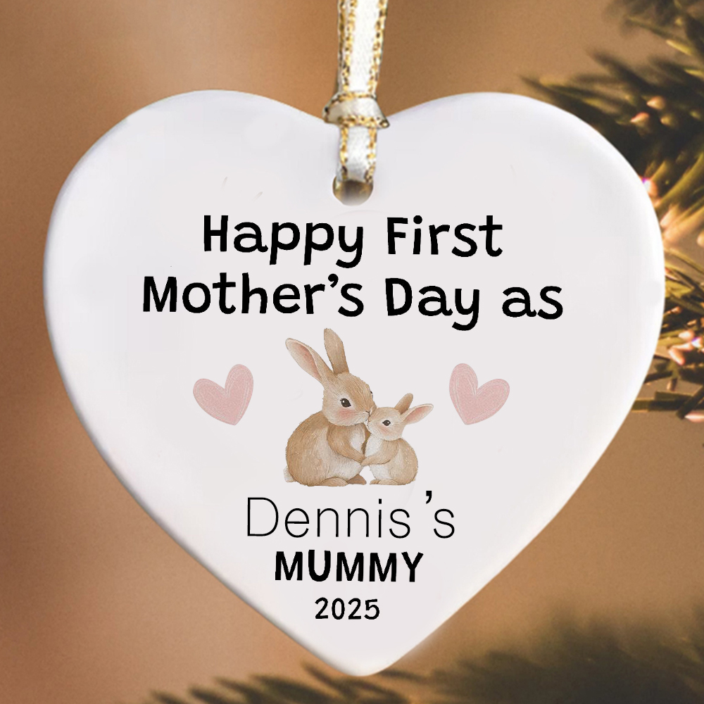 Personalised Mother's Day Ceramic Heart Ornament for Unique & Love | JNSDec126