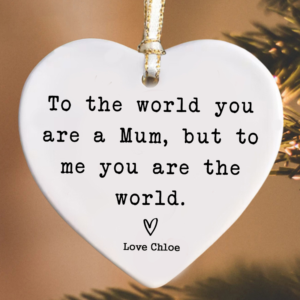 Personalised Mother's Day Ceramic Heart Ornament for Unique & Love | JNSDec127
