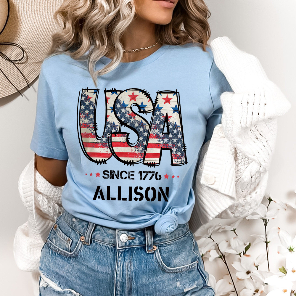 Personalized July 4th Patriotic Shirt for Unique & Love | JNSJuly29