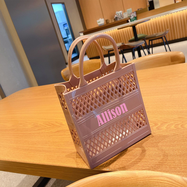 Personalized Name Color Jelly Beach Tote Bag | JNSBag52