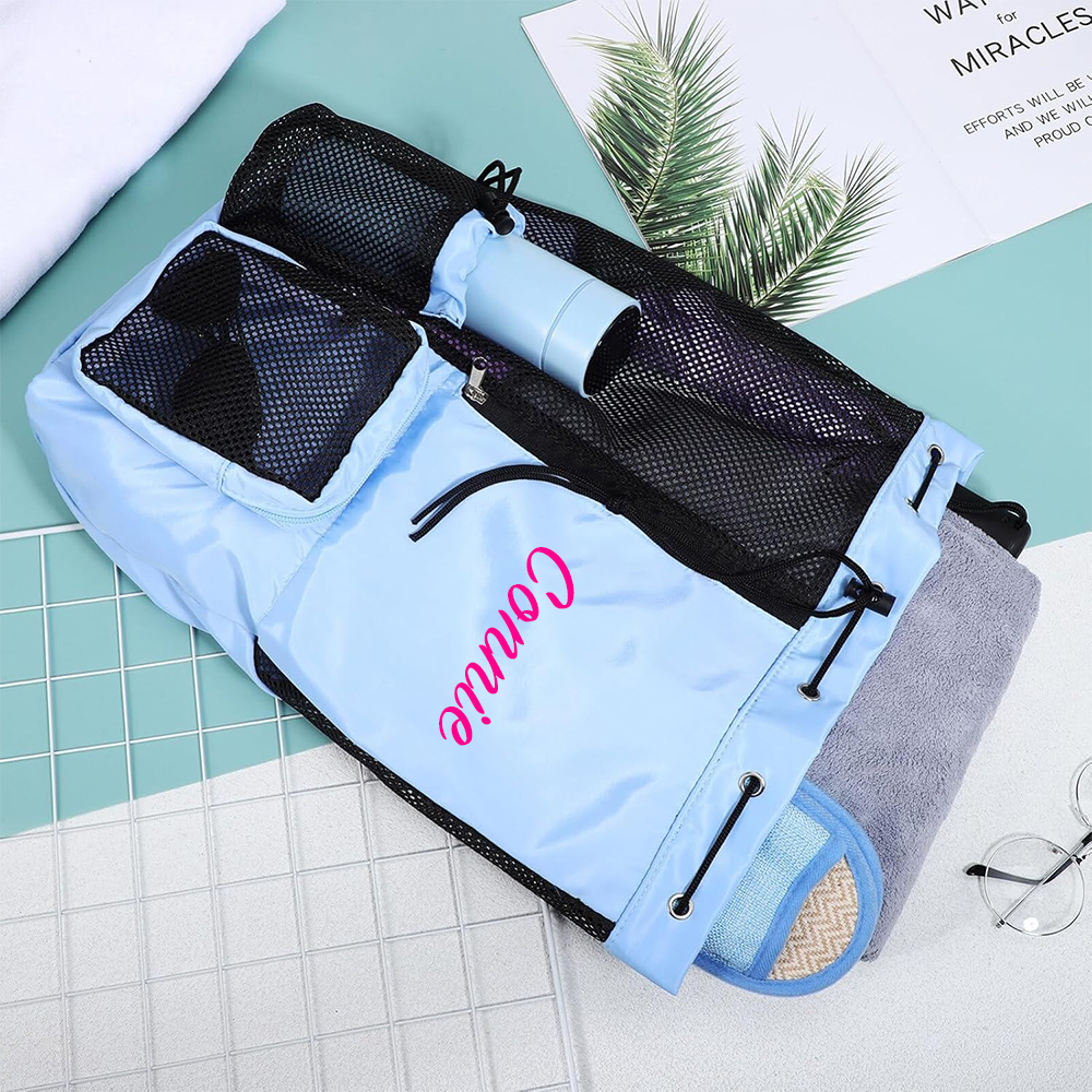 Personalized Monogram Mesh Swim Backpack with Wet Pocket for Unique & Love | JNSBag105