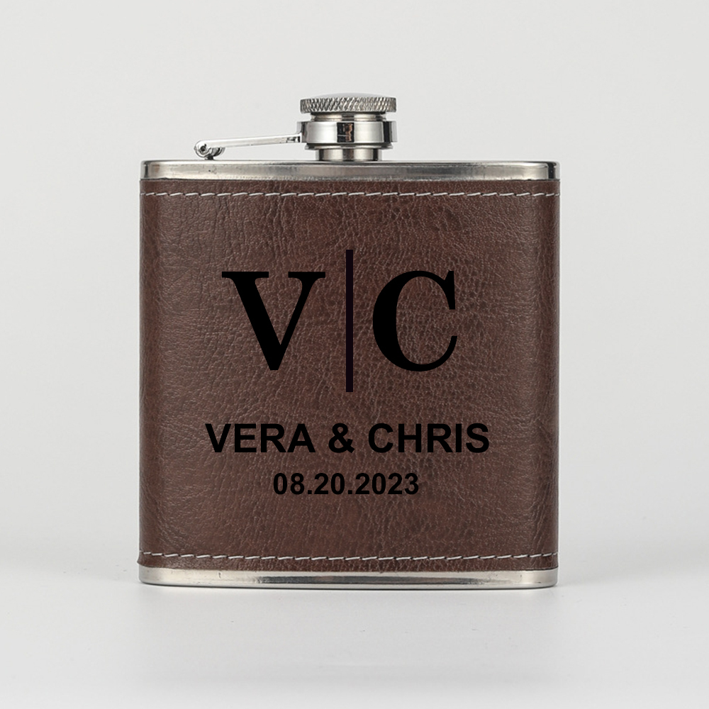 Personalized Monogrammed Leather Flask for Unique & Love | JNSDec99