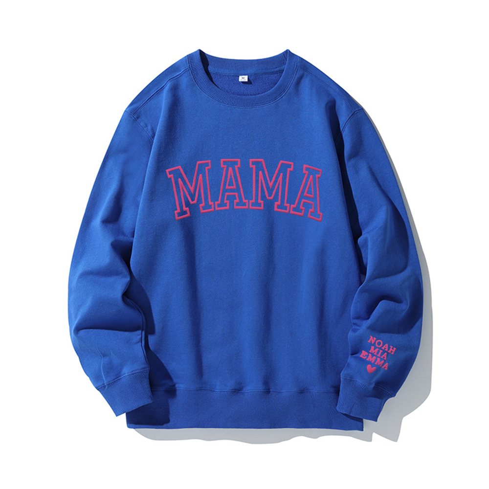 Personalized Mama Sweatshirt with Kid Names on Sleeve for Unique & Love | JNSCloth19