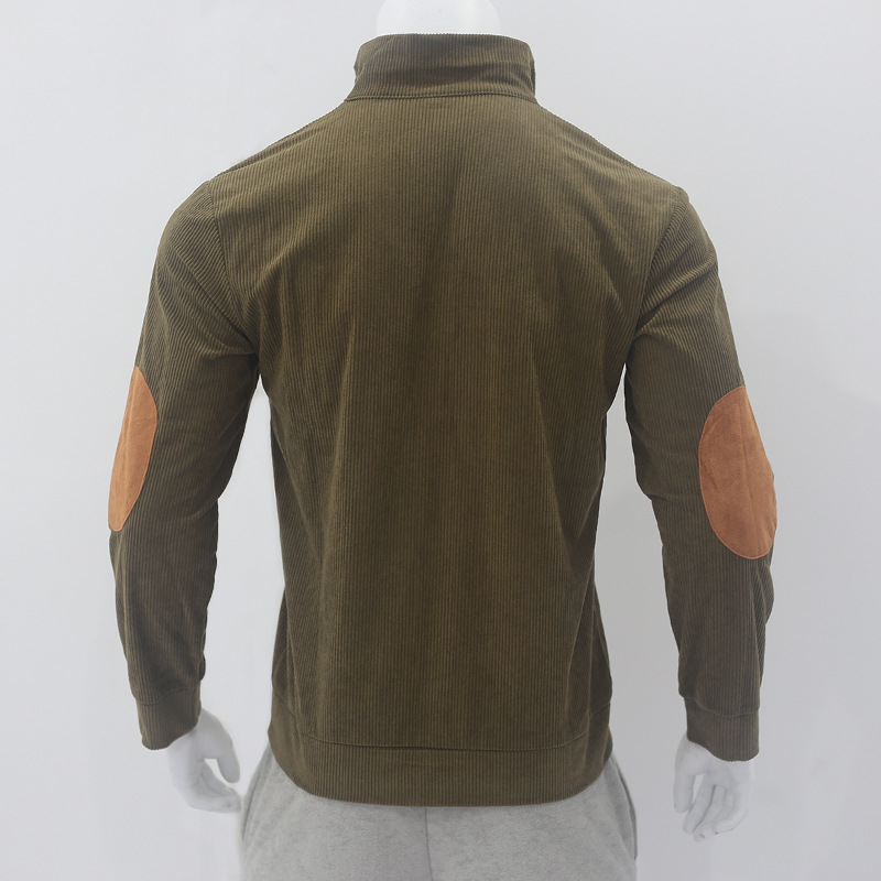 Personalized Monogram Embroidered Corduroy Men Sweatshirt | JNSCloth39