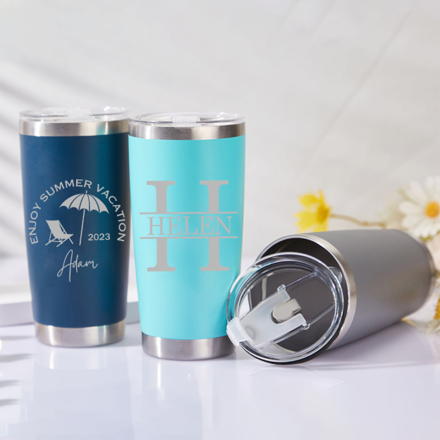 Personalized Name 20oz Vacation Stainless Steel Insulated Tumbler | JNSBottle02