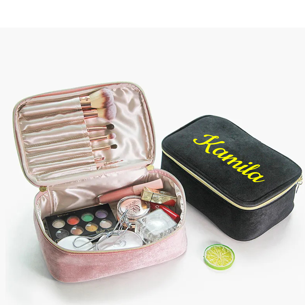 Personalized Name Velvet Makeup Bag | JNSBag68