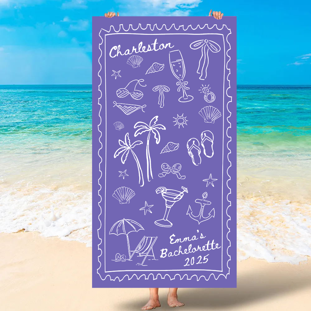 Personalized Bachelorette Beach Towel for Unique & Love | JNSTowel06