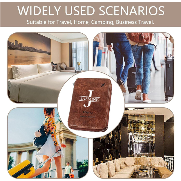 Personalized Monogram Leather Passport Cover with RFID Blocking | JNSCase11