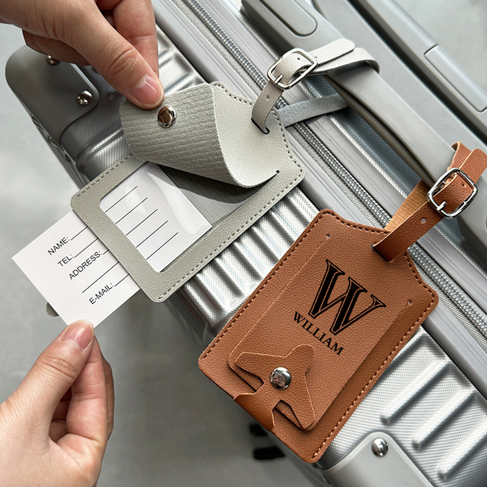 Personalized Monogram Leather Luggage Tag | JNSDec192