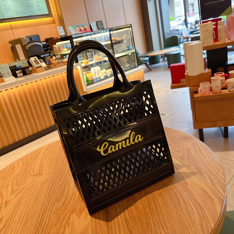 Personalized Name Color Jelly Beach Tote Bag | JNSBag52