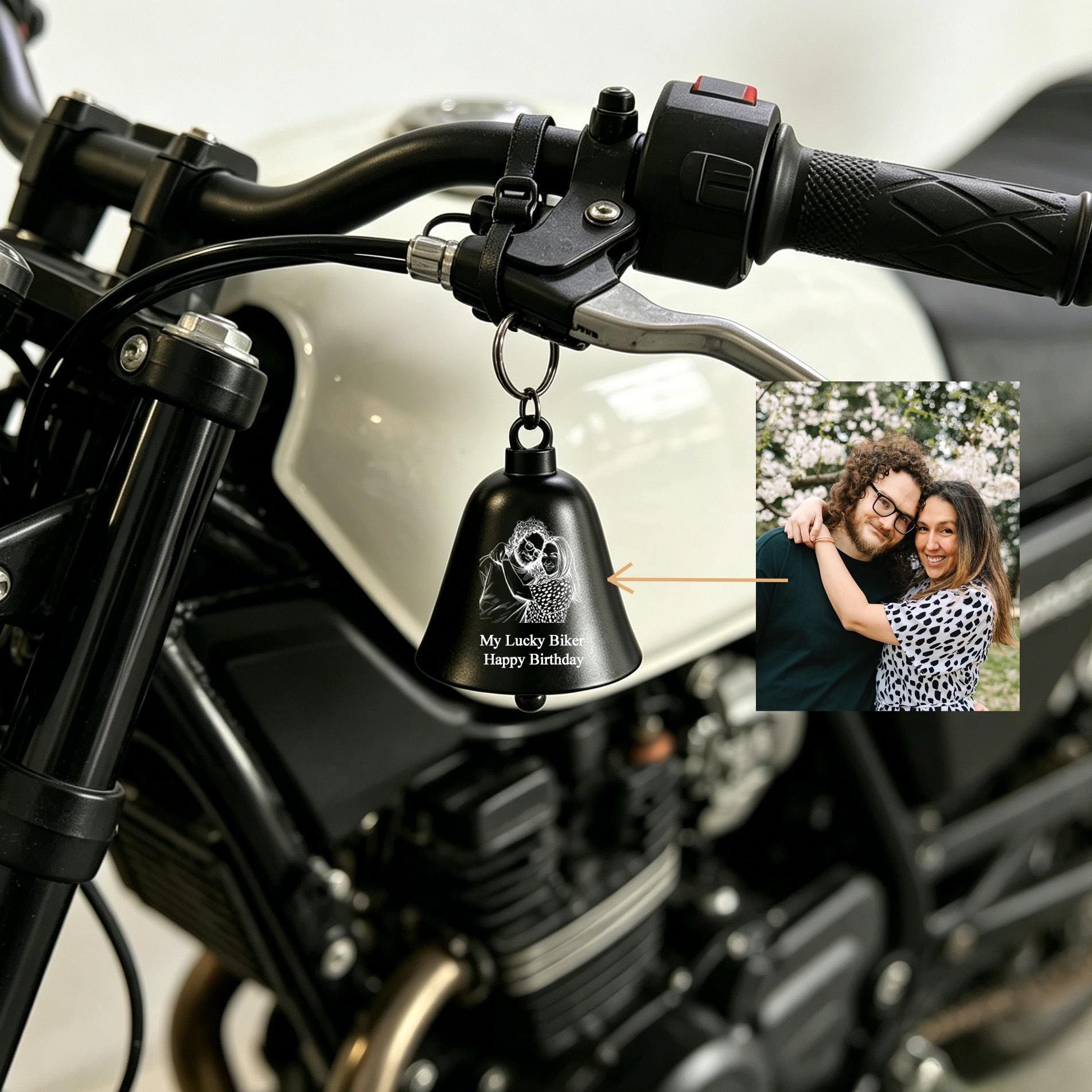 Personalized Photo Engraved Motorcycle Guardian Bell for Unique and Love | JNSDec222