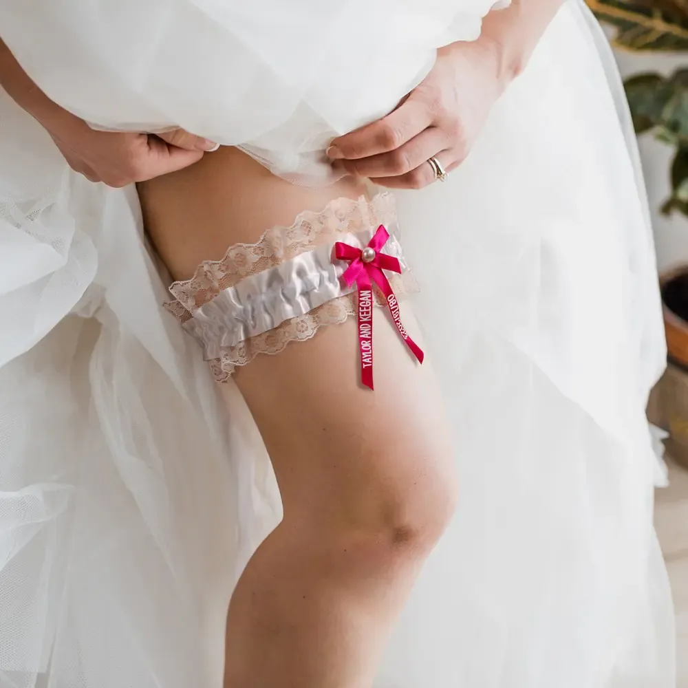 Personalized Sash Lace Garter with Name & Date for Unique & Love | JNSCloth14