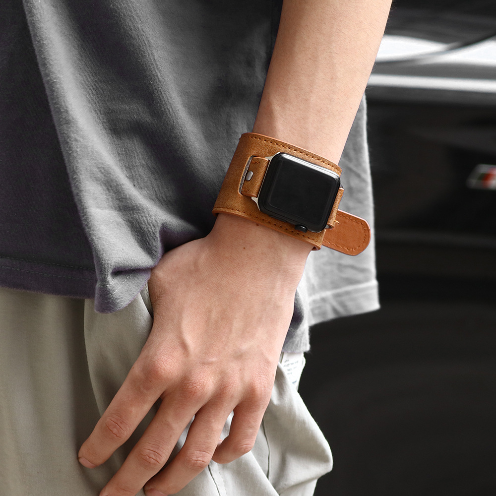 Personalized Leather Cuff Watch Band Strap for Apple Watch | JNSDec169