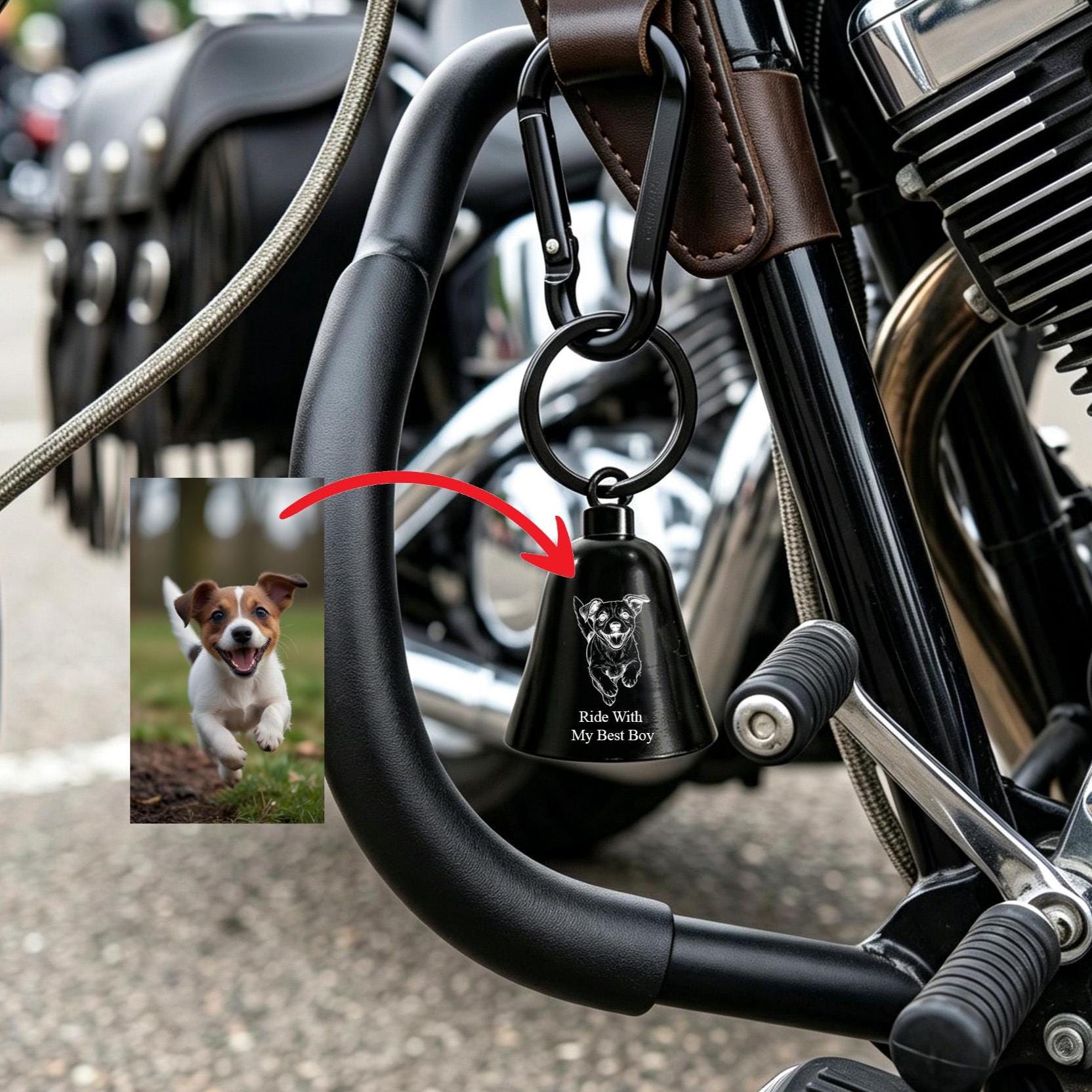 Personalized Photo Engraved Motorcycle Guardian Bell for Unique and Love | JNSDec222
