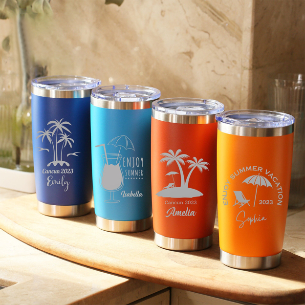 Personalized Name 20oz Vacation Stainless Steel Insulated Tumbler | JNSBottle02