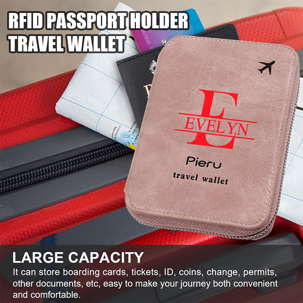 Personalized Monogram Leather Passport Cover with RFID Blocking | JNSCase11