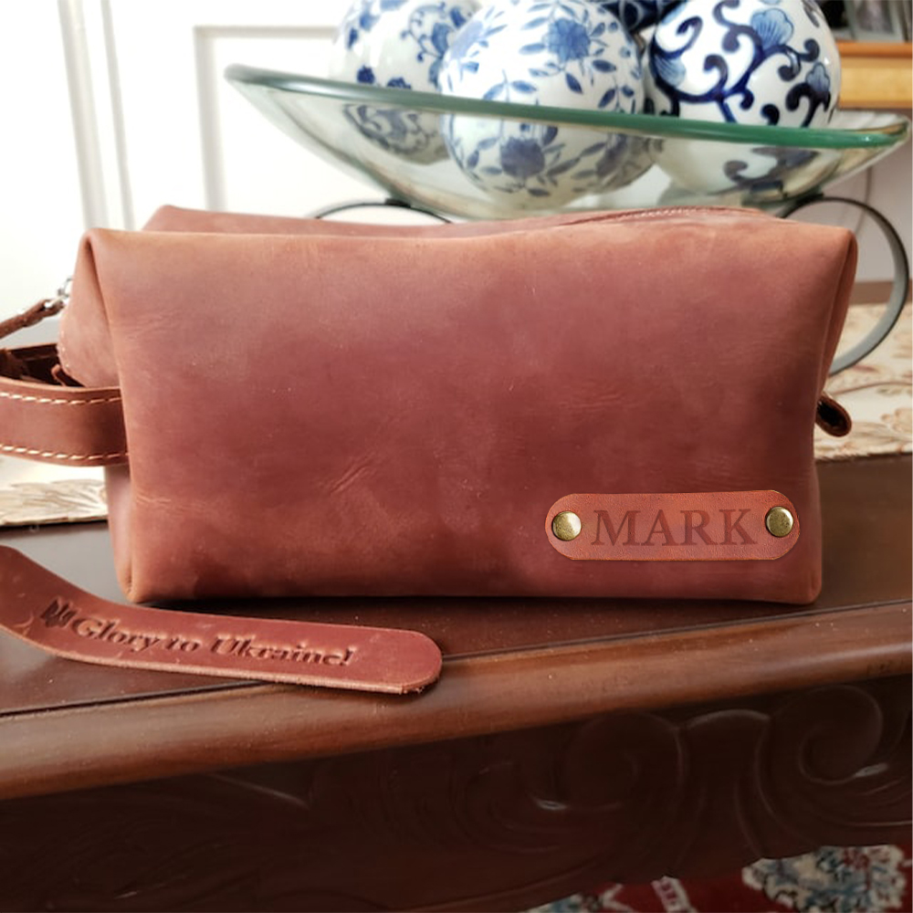 Personalized Men's Toiletry Leather Bag for Unique & Love | JNSBag38