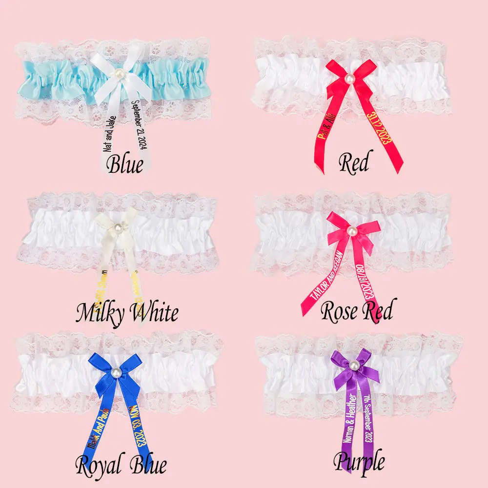 Personalized Sash Lace Garter with Name & Date for Unique & Love | JNSCloth14