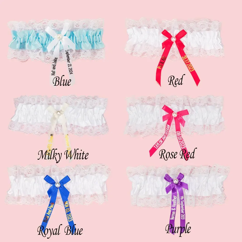 Personalized Sash Lace Garter with Name & Date for Unique & Love | JNSCloth14