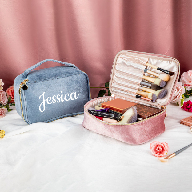 Personalized Name Velvet Makeup Bag | JNSBag68