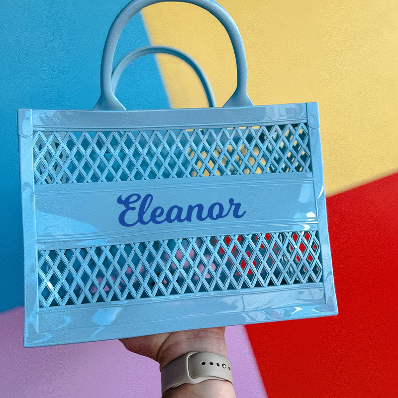 Personalized Name Color Jelly Beach Tote Bag | JNSBag52