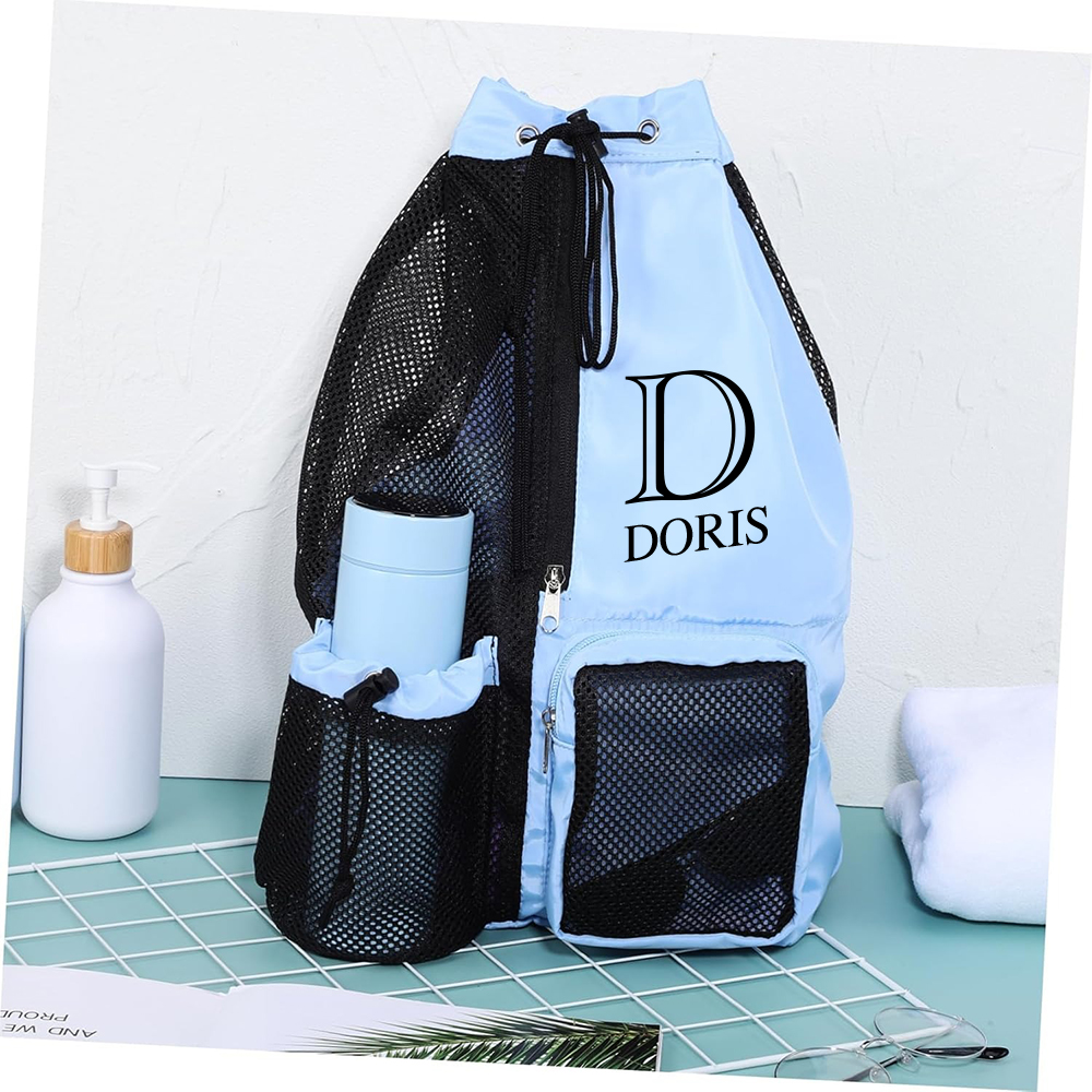 Personalized Monogram Mesh Swim Backpack with Wet Pocket for Unique & Love | JNSBag105
