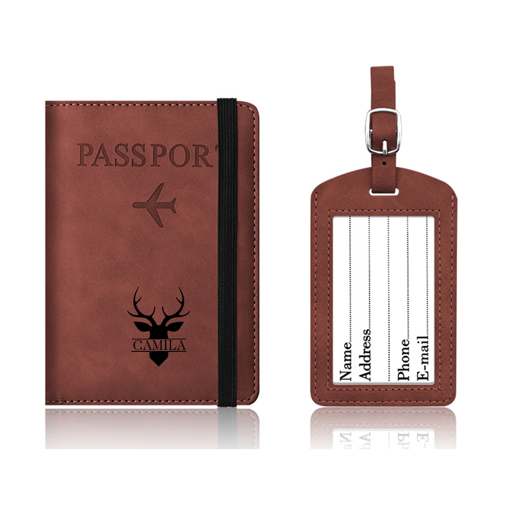 Personalized Monogram Leather Passport Cover with RFID Blocking | JNSCase01